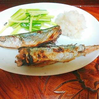 旬の秋刀魚の塩焼きプレート